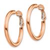 Image 2 : 14k Rose Gold Polished Round Hoop Earrings - 3x20 mm