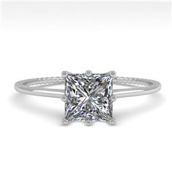 1.0 ctw VS/SI Princess Diamond Engagment Ring 18k White Gold