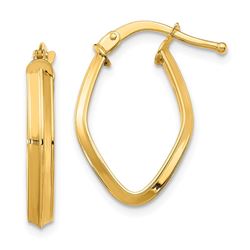 14k Yellow Gold Small Diamond Hoop Earrings - 2x2 mm