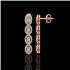 Image 2 : 3.84 ctw Oval Cut Diamond Micro Pave Earrings 18K Rose Gold