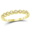 Image 1 : 10kt Yellow Gold Womens Round Diamond Stackable Band Ring 1/10 Cttw