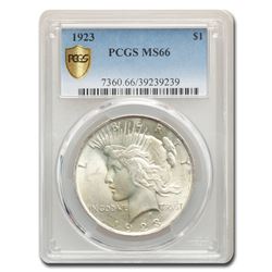 1923 Peace Dollar MS-66 PCGS