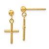 Image 1 : 14k Polished Cross Post Drop Earrings - 38 mm