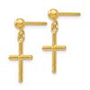 Image 2 : 14k Polished Cross Post Drop Earrings - 38 mm