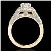 Image 2 : 1.8 ctw Certified Diamond Solitaire Halo Ring 10k Yellow Gold