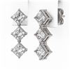 Image 3 : 2 ctw Princess Cut Diamond Designer Earrings 18K White Gold