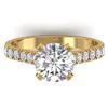 Image 1 : 2.4 ctw Certified VS/SI Diamond Solitaire Art Deco Ring 14k Yellow Gold