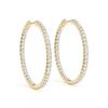 Image 2 : 1.5 ctw Diamond VS/SI 20 MM Hoop Earrings 14k Yellow Gold
