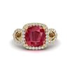 Image 1 : 3.15 ctw Ruby & Micro VS/SI Diamond Certified Ring 18k Yellow Gold