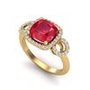 Image 2 : 3.15 ctw Ruby & Micro VS/SI Diamond Certified Ring 18k Yellow Gold