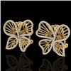 Image 1 : 1.25 ctw Designer Micro Butterfly VS/SI Diamond Earrings 14k Yellow Gold