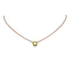 2.04 ctw Fancy Yellow Diamond Necklace 18K Rose Gold