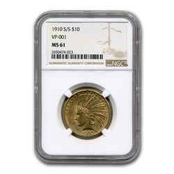 1910-S/S $10 Indian Gold Eagle MS-61 NGC (VP-001)