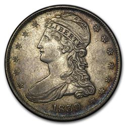 1839 Reeded Edge Half Dollar AU (Details)