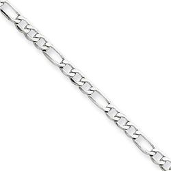 14k 2.5 mm White Gold Figaro Chain Bracelet - 10 in.