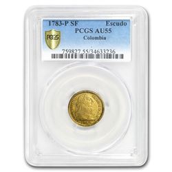 1783-P SF Colombia Gold Escudo Charles III AU-55 PCGS