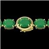 Image 1 : 76 ctw Emerald & Micro Pave Diamond Bracelet 14k Yellow Gold