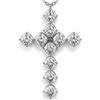 Image 1 : 2 ctw Cushion Diamond Designer Cross Necklace 18K White Gold
