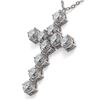 Image 3 : 2 ctw Cushion Diamond Designer Cross Necklace 18K White Gold