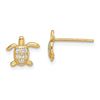 Image 1 : 14k Cubic Zirconia Turtle Post Earrings - 39 mm