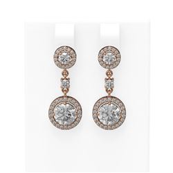 3.35 ctw Diamond Earrings 18K Rose Gold