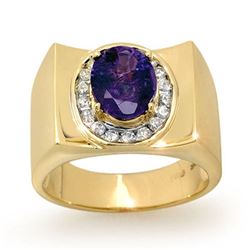 2.83 ctw Tanzanite & Diamond Men's Ring 10k Yellow Gold