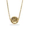 Image 1 : 14k Gold Polished Diamond-Cut Round Necklace