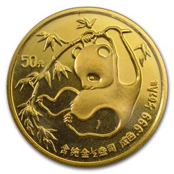 1985 China 1/2 oz Gold Panda BU (Sealed)