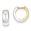 Image 2 : 14k Two-tone 10 mm Hinged Hoop Earrings