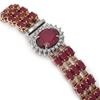 Image 3 : 32.98 ctw Ruby & Diamond Bracelet 14K Rose Gold
