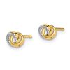 Image 2 : 14k w/Rhodium Intertwined Circles Post Earrings - 47 mm