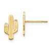 Image 1 : 14k Yellow Gold Cactus Cubic Zirconia Stud Earrings