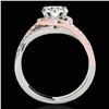 Image 2 : 2 ctw Certified Diamond Solitaire Halo Ring 10k 2Tone Gold