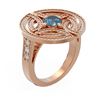 Image 1 : 2.15 ctw Intense Blue Diamond Ring 18K Rose Gold