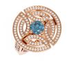 Image 3 : 2.15 ctw Intense Blue Diamond Ring 18K Rose Gold