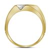 Image 2 : 10kt Two-tone Gold Mens Round Diamond Diagonal 3 Row Fashion Ring 1/2 Cttw