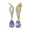 Image 2 : 4.81 ctw Tanzanite & Diamond Earrings 18K Yellow Gold