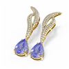 Image 3 : 4.81 ctw Tanzanite & Diamond Earrings 18K Yellow Gold