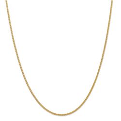 14k Yellow Gold 2.00 mm Semi-solid Chain - 30 in.