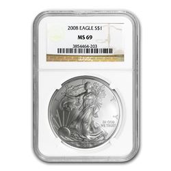 2008 Silver American Eagle MS-69 NGC