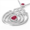Image 1 : 3.20 ctw Ruby & Micro Pave Diamond Heart Necklace 14k White Gold
