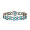 Image 3 : 21.22 ctw Turquoise & Diamond Bracelet 14K Rose Gold
