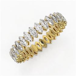 3.9 ctw Marquise Cut Diamond Eternity Ring 18K Yellow Gold