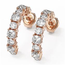 4 ctw Cushion Cut Diamond Designer Earrings 18K Rose Gold