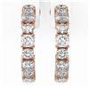 Image 2 : 4 ctw Cushion Cut Diamond Designer Earrings 18K Rose Gold