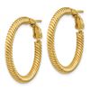 Image 2 : 14k Yellow Gold Twisted Round Omega Back Hoop Earrings - 3x20 mm