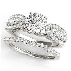 1.96 ctw Certified VS/SI Diamond 2pc Wedding Set 14k White Gold