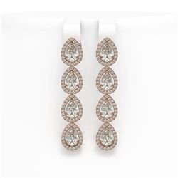 6.01 ctw Pear Cut Diamond Micro Pave Earrings 18K Rose Gold