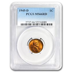 1945-D Lincoln Cent MS-66 PCGS (Red)