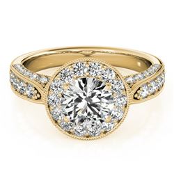 2 ctw Certified VS/SI Diamond Solitaire Halo Ring 14k Yellow Gold